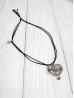 Black Multi-Rope Necklace W/ Swirl Pendant (10 pcs)